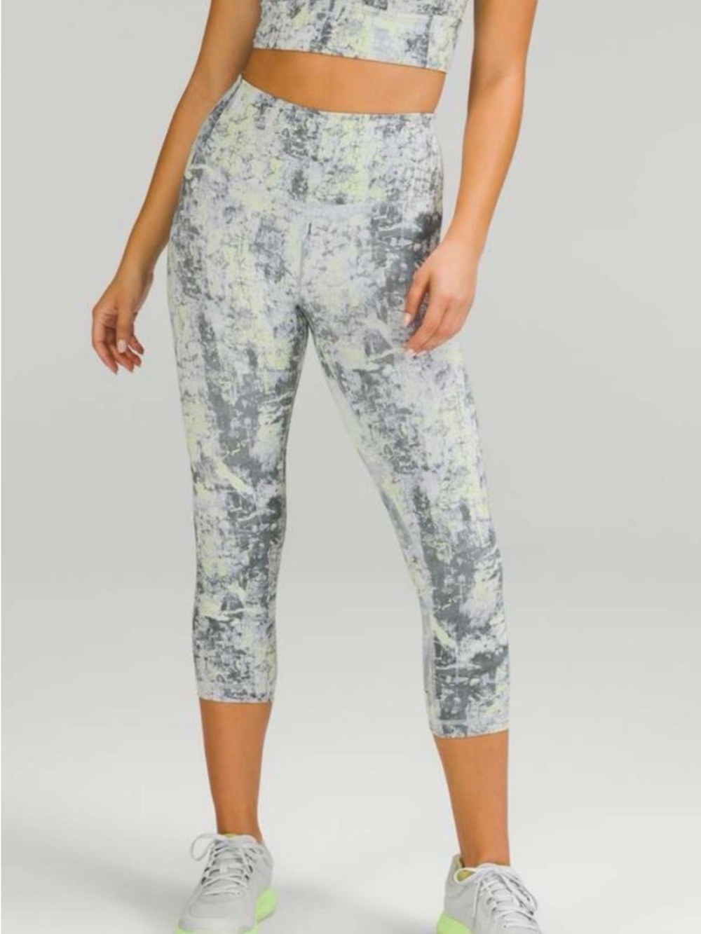 Lululemon Wunder Train High-Rise Crop 21" Cinder Grain Smoked Spruce Multi Sz 6